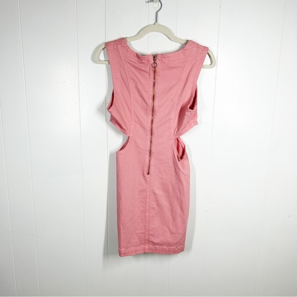 PacSun Pink Denim Cut Out Barbiecore Mini Dress Small - Picture 2 of 7